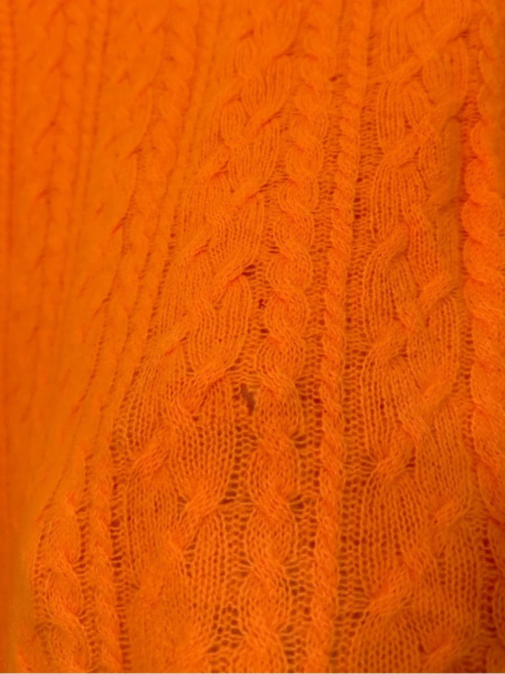 J. Crew Orange Cable-Knit Crewneck Sweater
